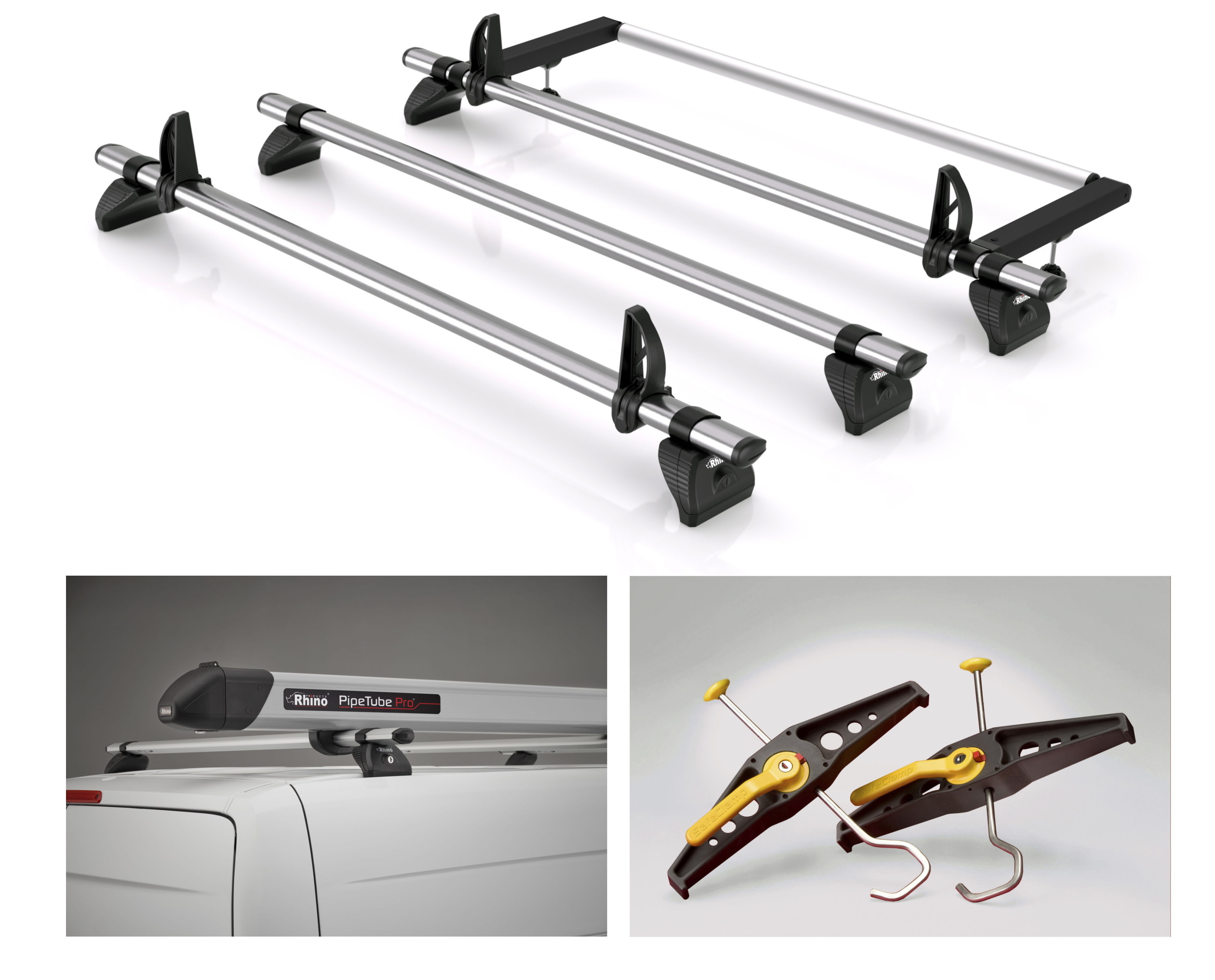 Ford Transit Custom 2013-2023 Swb L1 and Lwb L2 Rhino KammBar Fleet 3 Bar System With Roller TB3FL + BR26